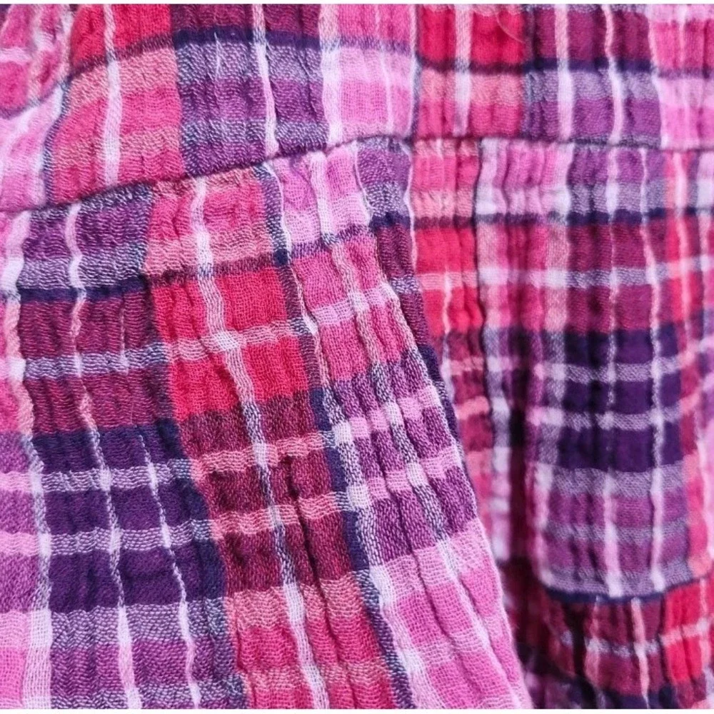Dip‎  Girls Plaid Dress 4T Pink Purple Long Sleeve Empire Waist Cotton
